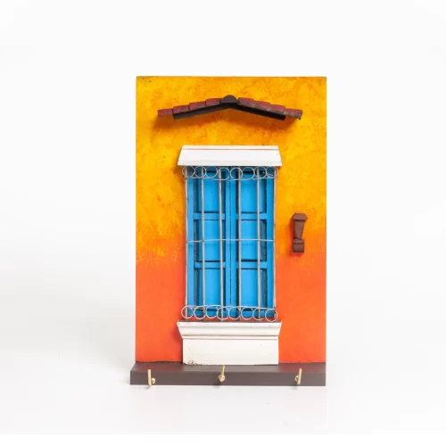 Handmade Wooden Key Holder – Colonial House Facade 2